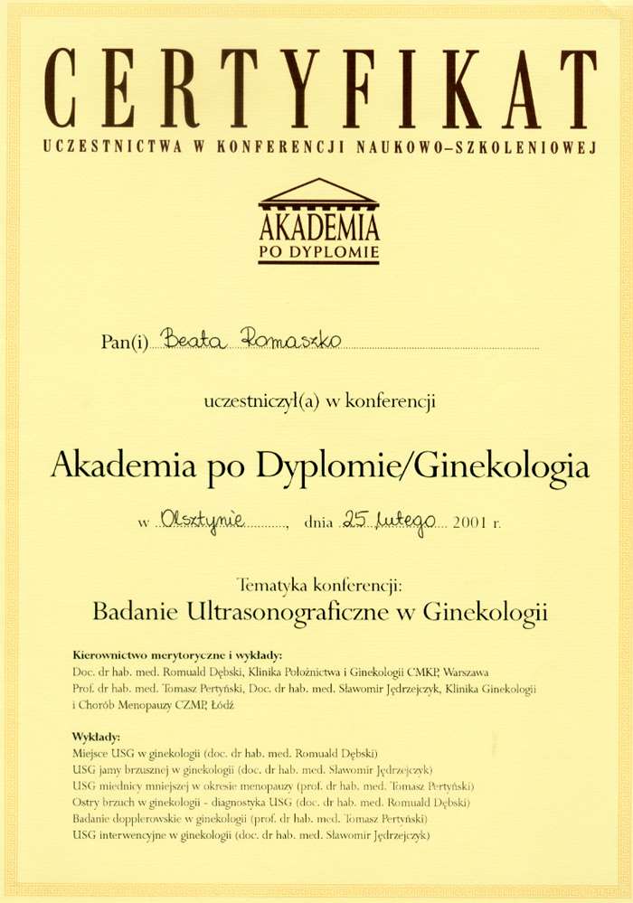 Akademia Po Dyplomie/Ginekologia