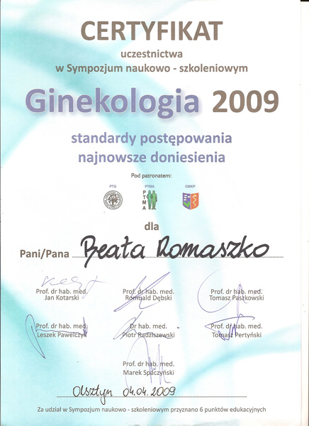Ginekologia 2009