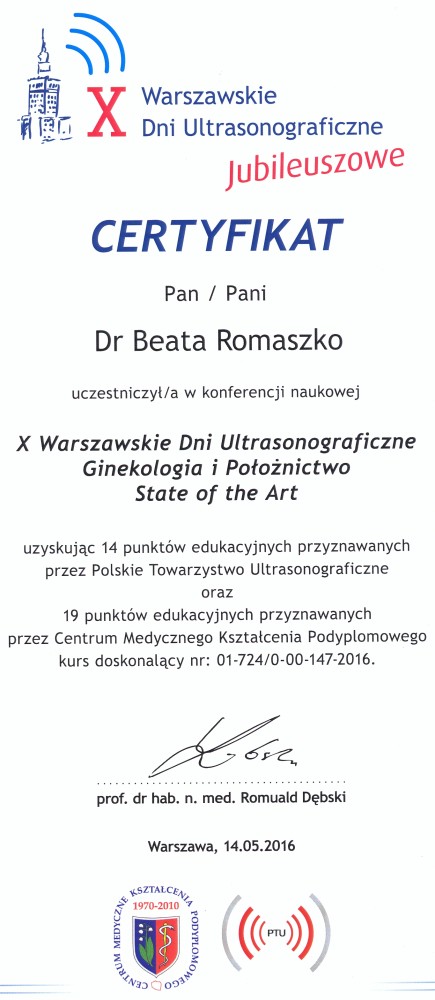 X Warszawskie Dni Ultrasonograficzne