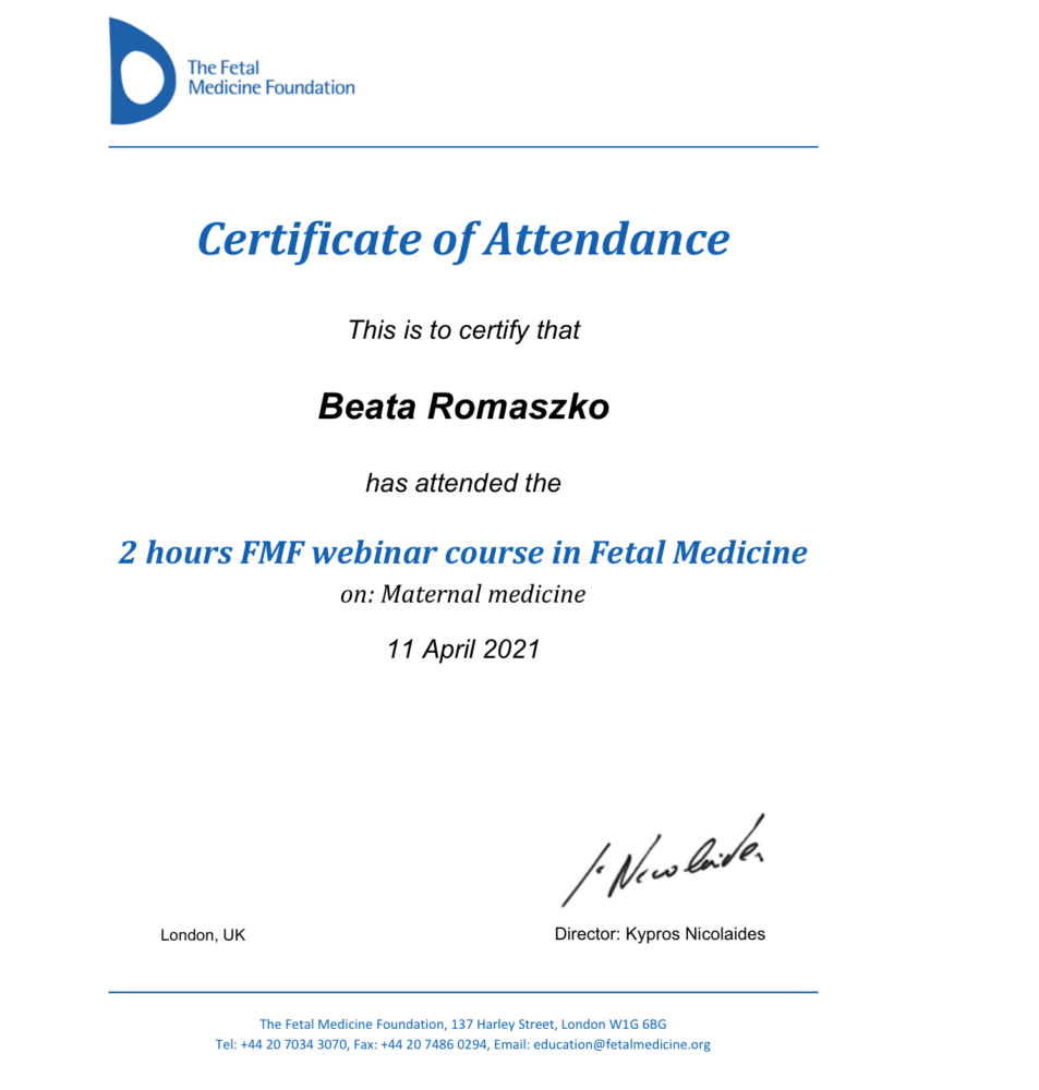 Maternal medicine. FMF webinar course in Fetal Medicine. The Fetal Medicine Foundation.