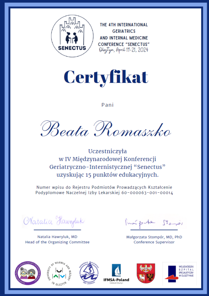 Międzynarodowa Konferencjia Geriatryczno-Internistyczna “Senectus”